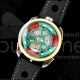 MB&F MAD1.SS K11F 1:1 옐로우 베젤, 그린 로터, 블랙 가죽 스트랩, 미요타 821A